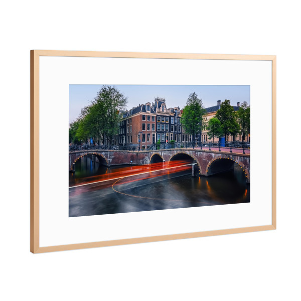 Poster mit Rahmen Kupfer "Amsterdam at dusk" artboxONE - Städte,Reise,Architektur,Reise / Länder,Städte / Amsterdam
