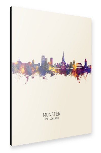 Alu-Dibond "Münster Germany Skyline Beige" 30x20 cm artboxONE