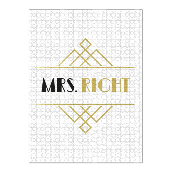 Puzzle Ravensburger "MRS. RIGHT Golden 20s White" artboxONE - Typografie,Menschen,Geometrie,Liebe