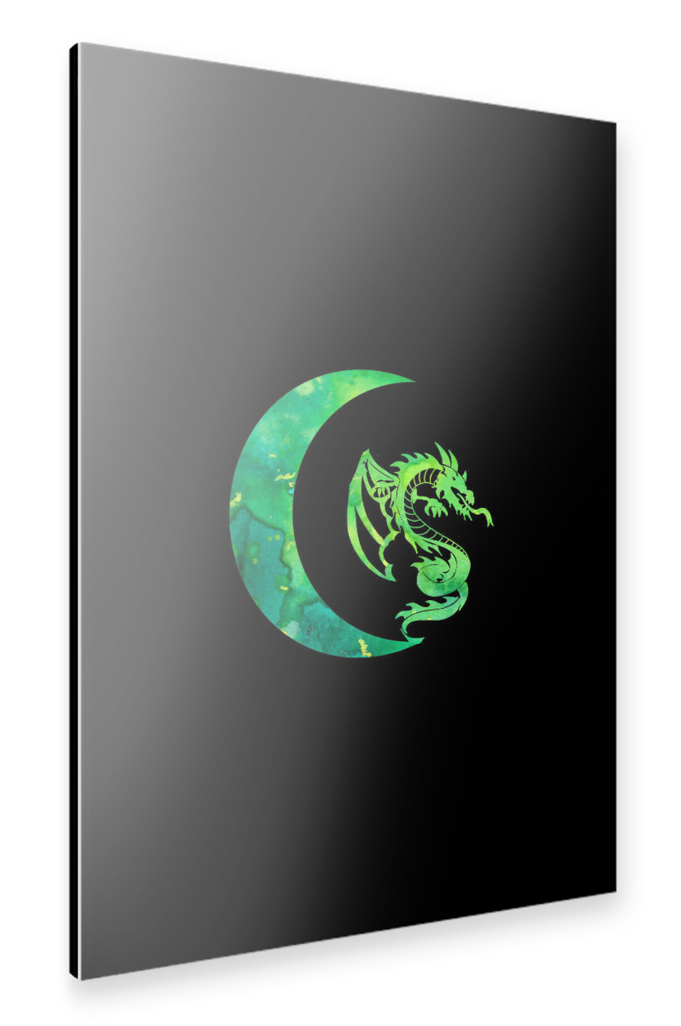 Alu-Dibond "Jade Crescent Moon and Dragon" 30x20 cm artboxONE