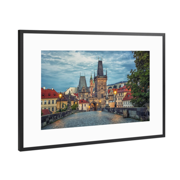 Poster mit Rahmen Schwarz (Metallic) "Morning In Prague" artboxONE - Städte,Reise,Architektur,Reise / Länder,Städte / Prag