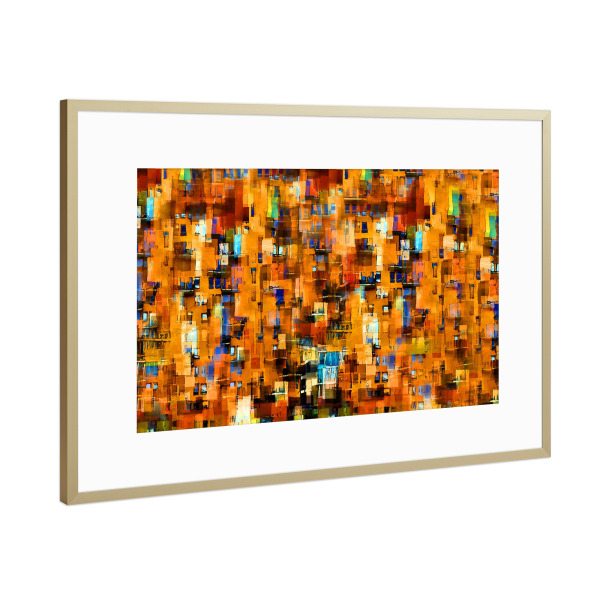 Poster mit Rahmen Gold "Anonymity - abstrakt" artboxONE - Städte,Abstrakt,Architektur