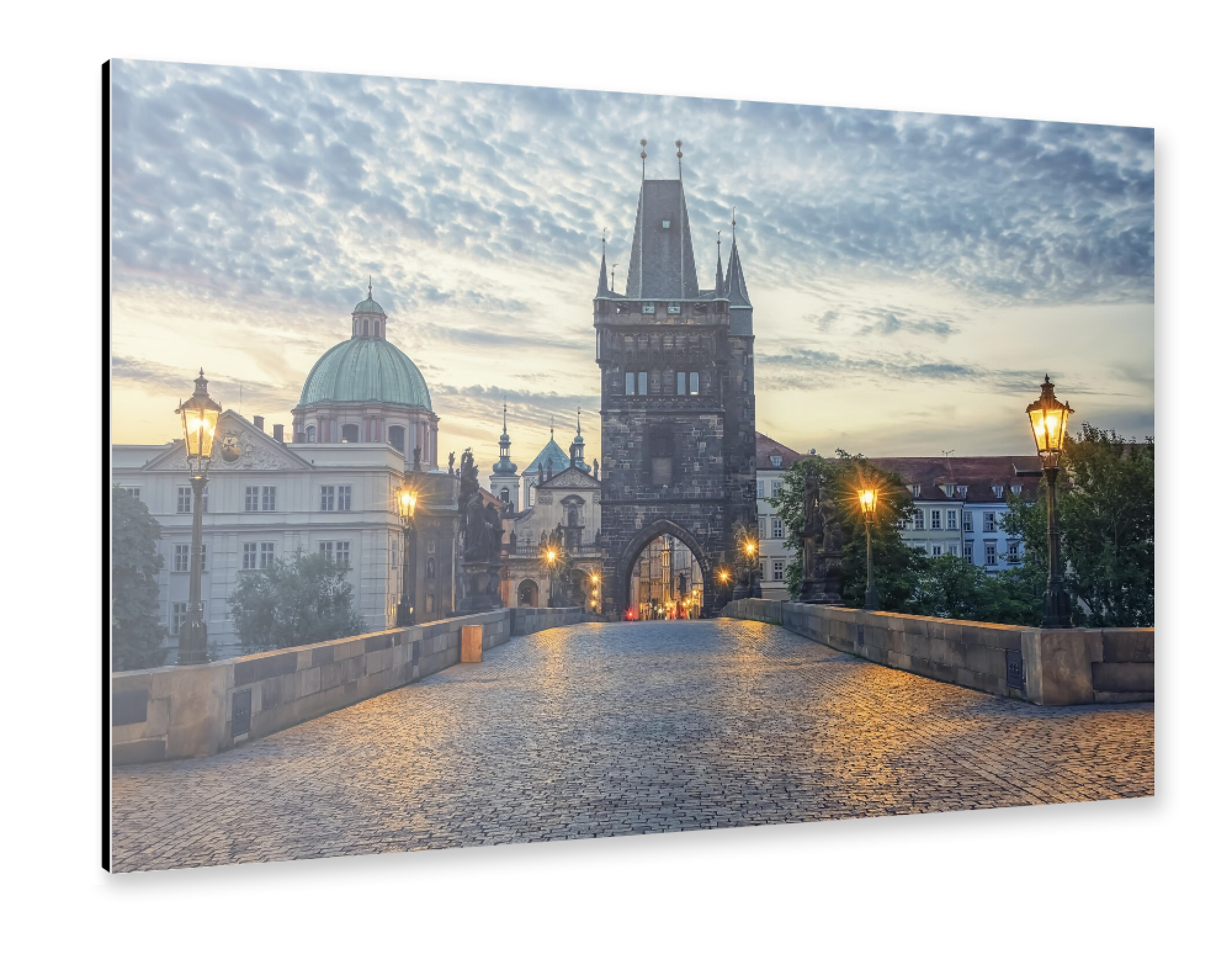 Alu-Dibond "Charles Bridge In The Morning" 30x20 cm artboxONE
