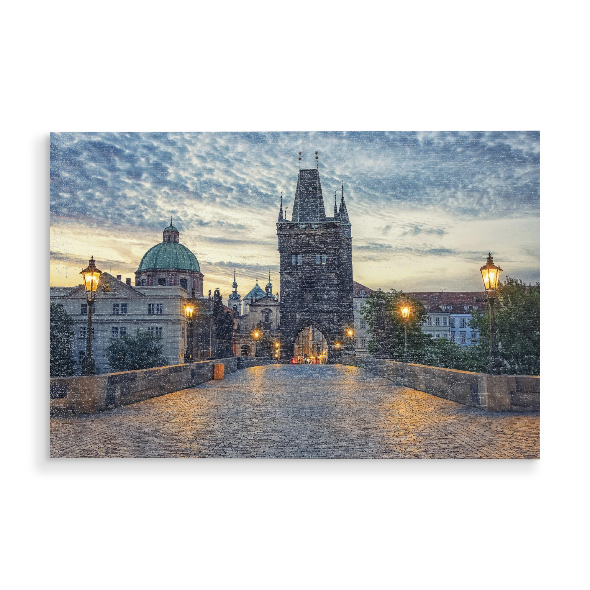 Holzbild "Charles Bridge In The Morning" artboxONE - Städte,Reise,Architektur,Reise / Länder,Städte / Prag