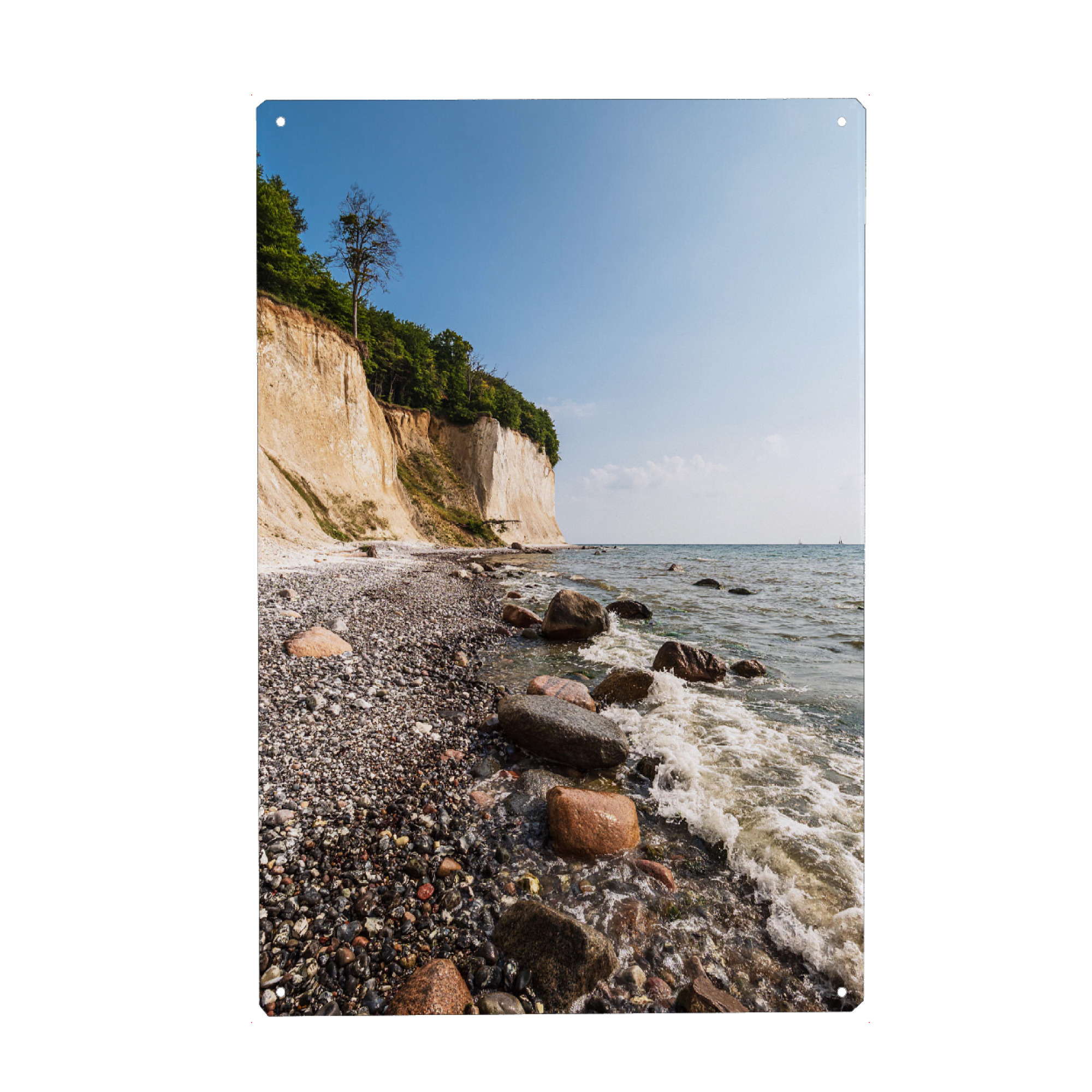 Metall Poster "Wellen, Steine, Kreidefelsen" artboxONE - Natur,Reise,Reise / Strand und Meer