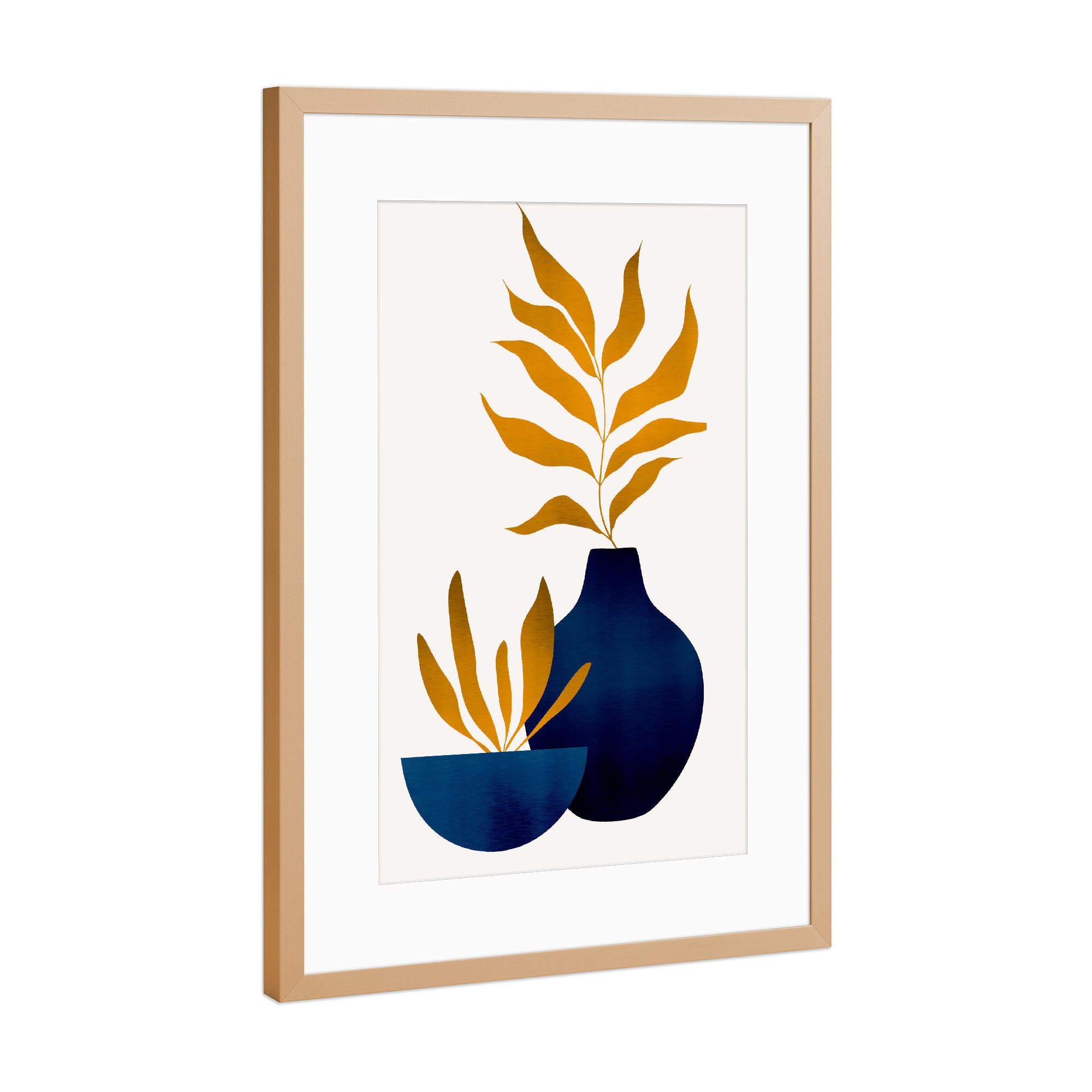 Poster mit Rahmen Kupfer "Autumn Flowers in a vase" artboxONE - Floral,Abstrakt