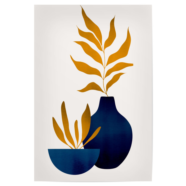 Poster 30x20 cm "Autumn Flowers in a vase" artboxONE - Floral,Abstrakt - Vase,Blumen,Leaves,Blätter,Flowers,Minimal,Minimalistisch,Plants,Pflanzen