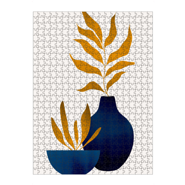 Puzzle Ravensburger "Autumn Flowers in a vase" artboxONE - Floral,Abstrakt - Vase,Blumen,Leaves,Blätter,Flowers,Minimal,Minimalistisch,Plants,Pflanzen