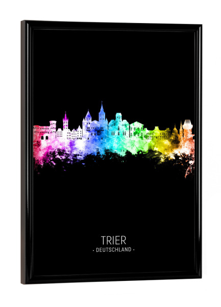 Poster mit schwarzem Rahmen "Trier Skyline Colour Black" artboxONE - Städte