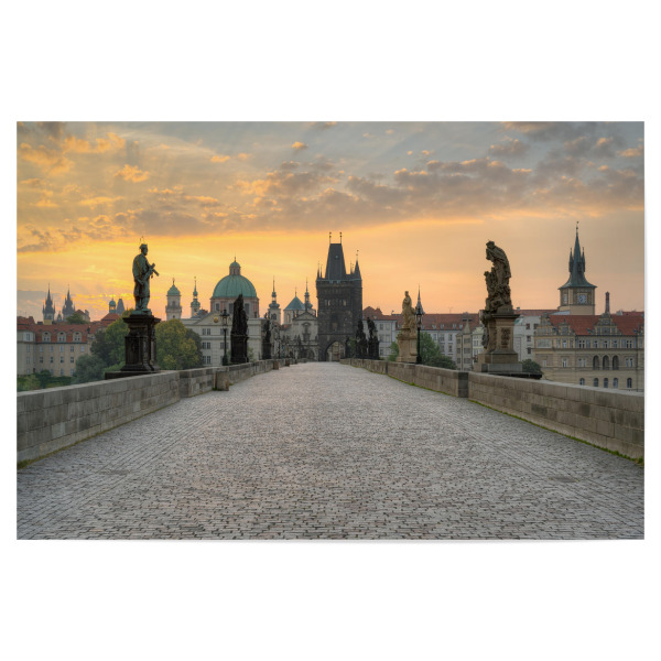 Poster "Auf der Karlsbrücke in Prag" artboxONE - Reise,Architektur,Städte / Prag