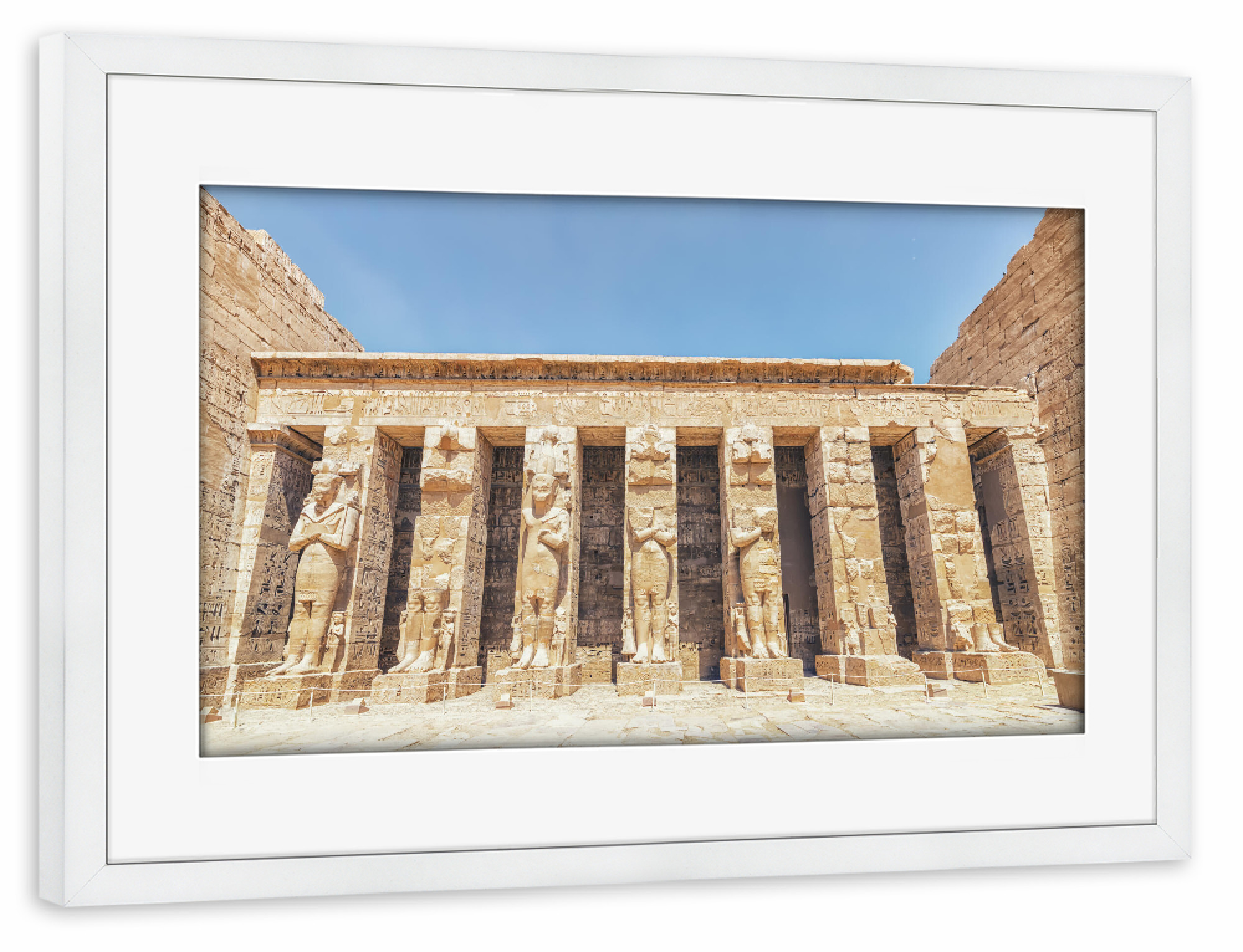 Poster mit Rahmen weiß "Statues in the temple" artboxONE - Städte,Reise,Architektur,Reise / Afrika,Reise / Länder