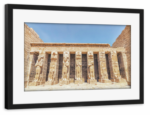 Poster mit Rahmen schwarz "Statues in the temple" artboxONE - Städte,Reise,Architektur,Reise / Afrika,Reise / Länder