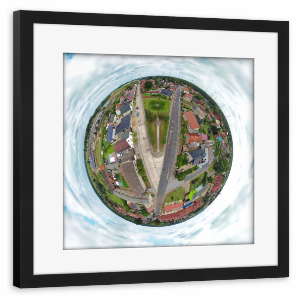 Poster mit Rahmen schwarz "Mahlwinkel-Denkmalplatz, low" artboxONE - Städte,Natur,Reise,Architektur,Reise / Länder