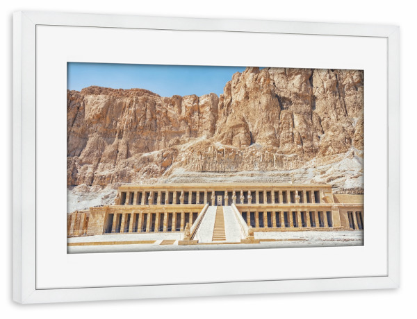 Poster mit Rahmen weiß "Hatshepsut Temple" artboxONE - Städte,Reise,Architektur,Reise / Afrika,Reise / Länder