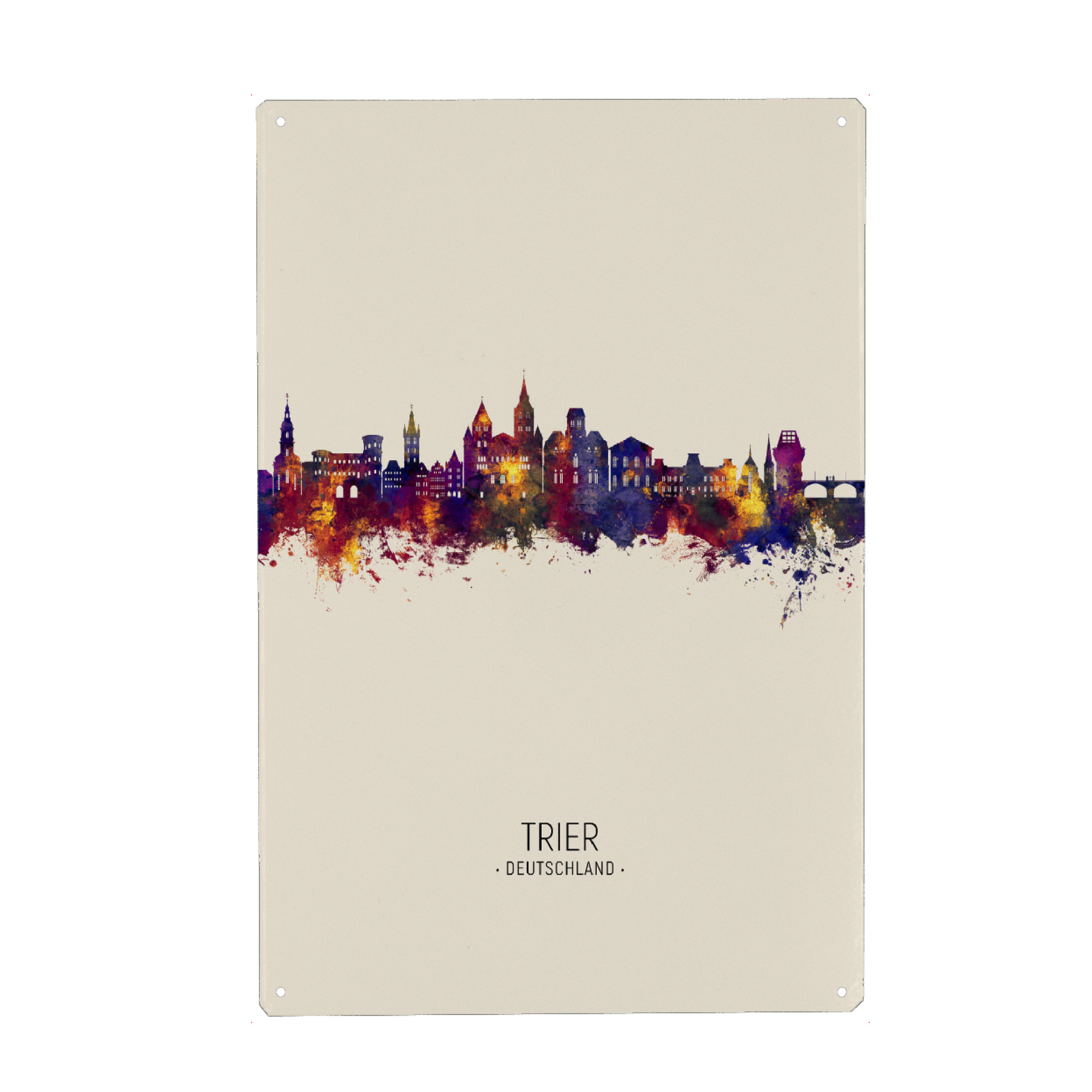 Metall Poster "Trier Germany Skyline Beige" artboxONE - Städte