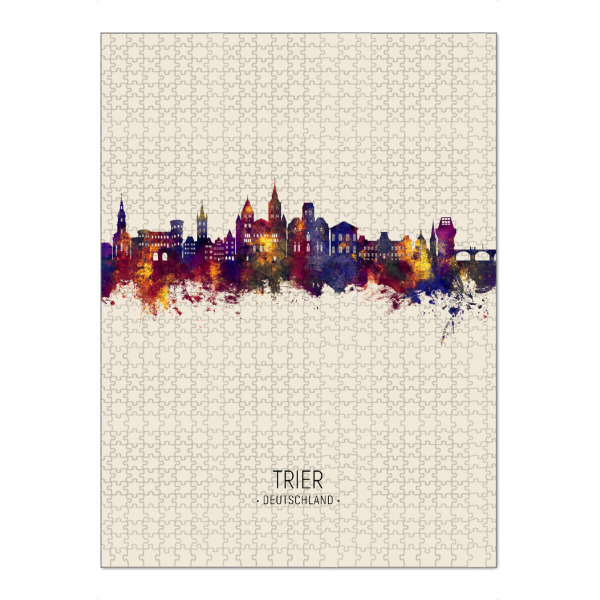 Puzzle Ravensburger "Trier Germany Skyline Beige" artboxONE - Städte