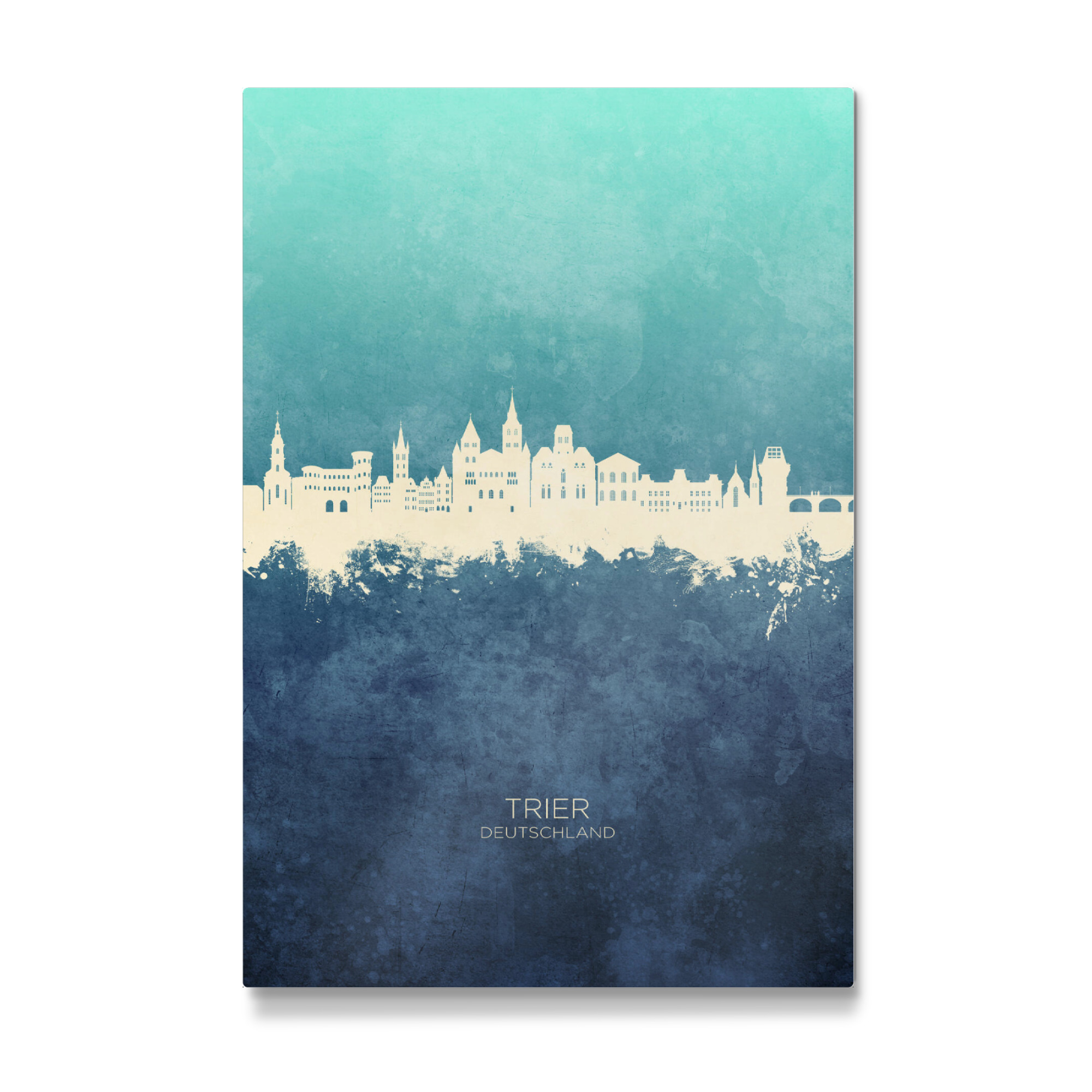 Galerie-Print "Trier Germany Skyline NavyCyan" 30x20 cm artboxONE