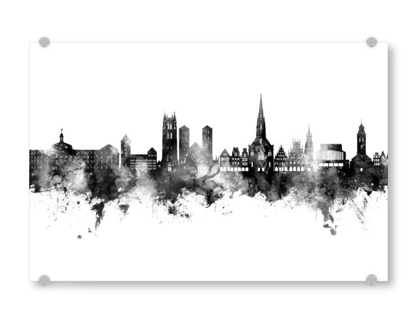 Acrylglasbild "Münster Germany Skyline Black" artboxONE - Städte,Schwarzweiß