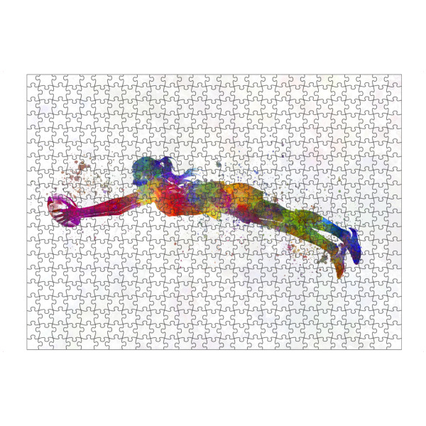 artboxONE Puzzle "Watercolor female rugby-c" artboxONE - Sport - Sport,Sports,Watercolor,Athlete,Rugby,Female,Ball,Player,Woman,Girl - Bild sport