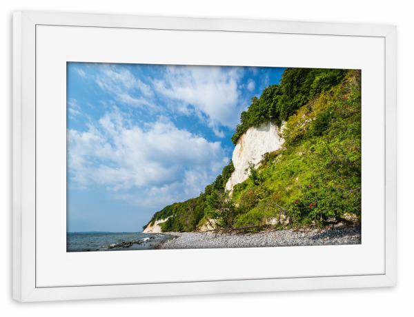 Poster mit Rahmen weiß "Rügen mit Kreidefelsen" artboxONE - Natur,Reise,Reise / Strand und Meer