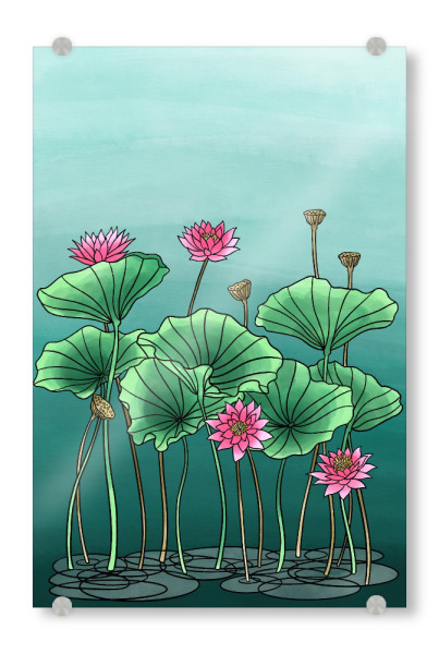 Acrylglasbild "Lotus I" artboxONE - Natur,Floral,Abstrakt - Lotus,Blume,Rosa,Surreal,Flowers,Plants,Pflanzen,Natur,Nature