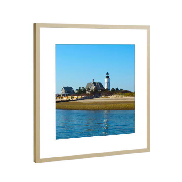 Poster mit Rahmen Gold "Sandy Neck Lighthouse" artboxONE - Reise / Strand und Meer