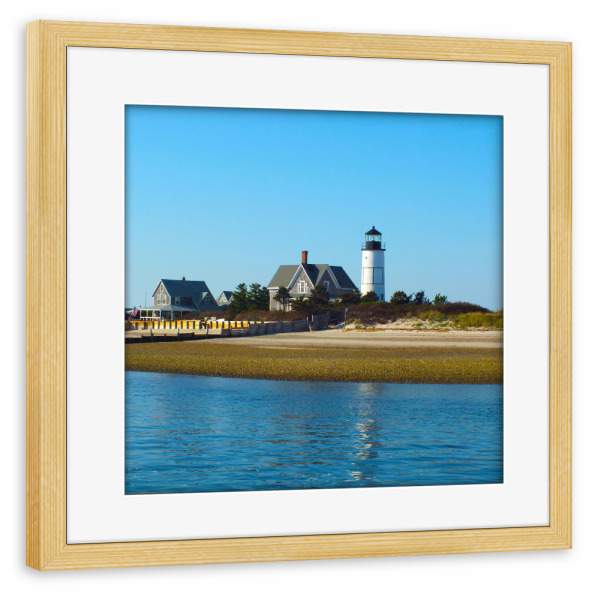 Poster mit Rahmen kiefer "Sandy Neck Lighthouse" artboxONE - Reise / Strand und Meer