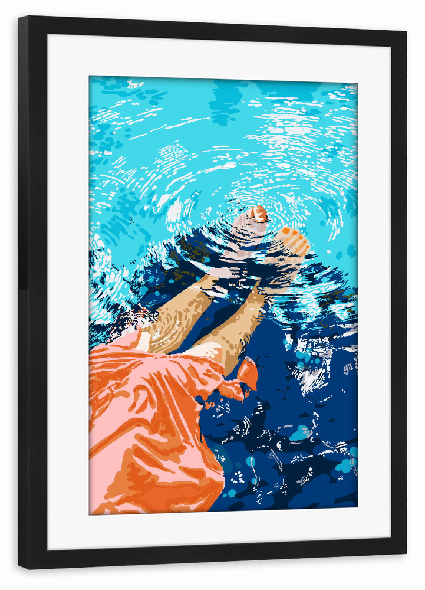 Poster mit Rahmen schwarz "Take Me Where The Waves" artboxONE - Menschen,Liebe