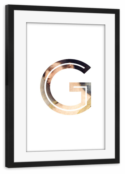 Poster mit Rahmen schwarz "IMPRESS-LETTER G" artboxONE - Typografie,Fashion,Buchstaben,Buchstaben / G