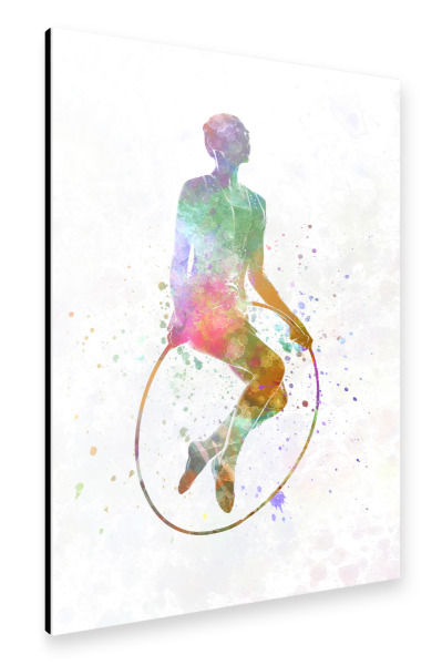 Alu-Dibond "Gymnastic jumping watercolor" 30x20 cm artboxONE