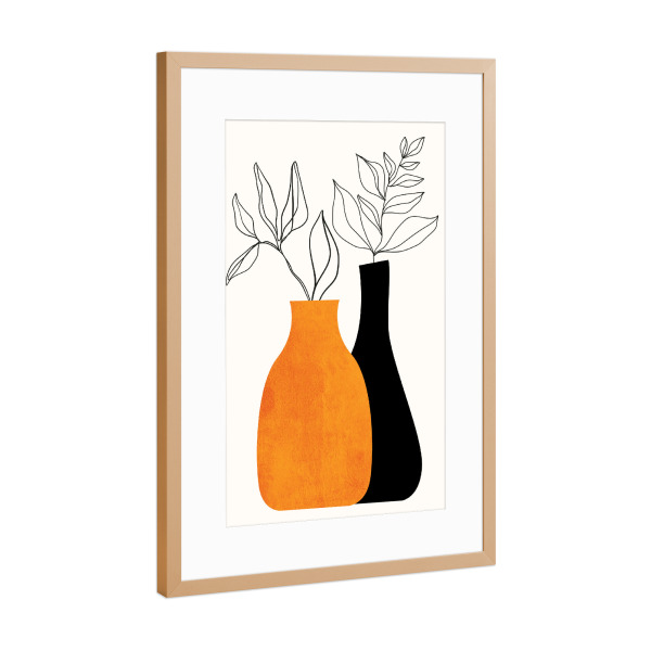 Poster mit Rahmen Kupfer "Cheek To Cheek" artboxONE - Floral,Abstrakt - Botanisch,Vase,Pflanzen,Abstrakt,Plants,Botanical,Abstract