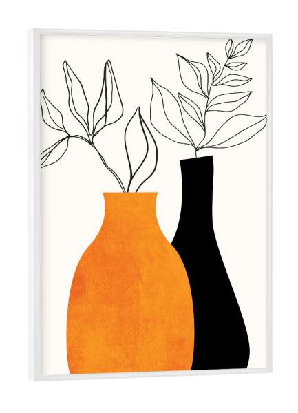 Poster mit weißem Rahmen "Cheek To Cheek" artboxONE - Floral,Abstrakt - Botanisch,Vase,Pflanzen,Abstrakt,Plants,Botanical,Abstract