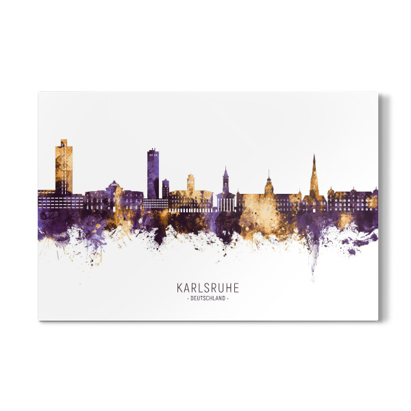 Galerie-Print "Karlsruhe Skyline PurpleGold" 30x20 cm artboxONE