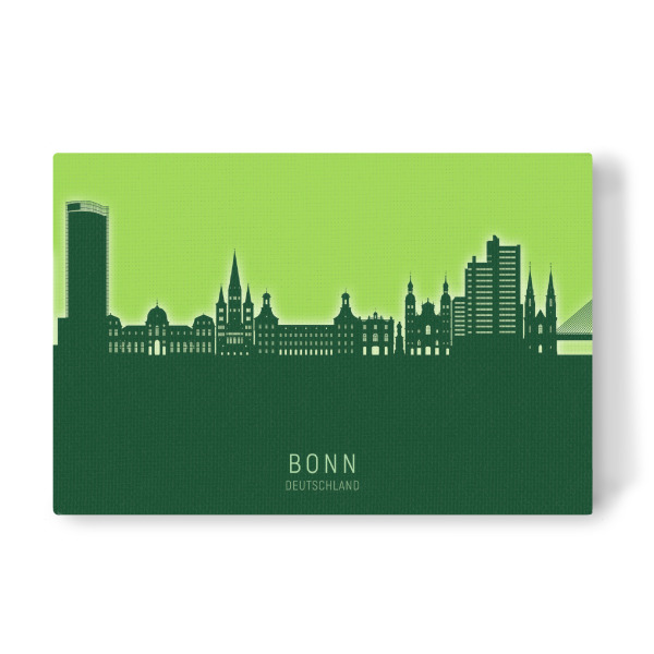 Leinwandbild "Bonn Germany Skyline Glow Green" artboxONE - Städte