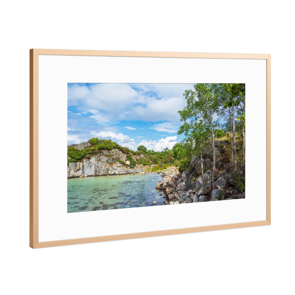 Poster mit Rahmen Kupfer "Halbinsel Kalvehageneset" artboxONE - Natur,Reise,Reise / Strand und Meer,Reise / Länder