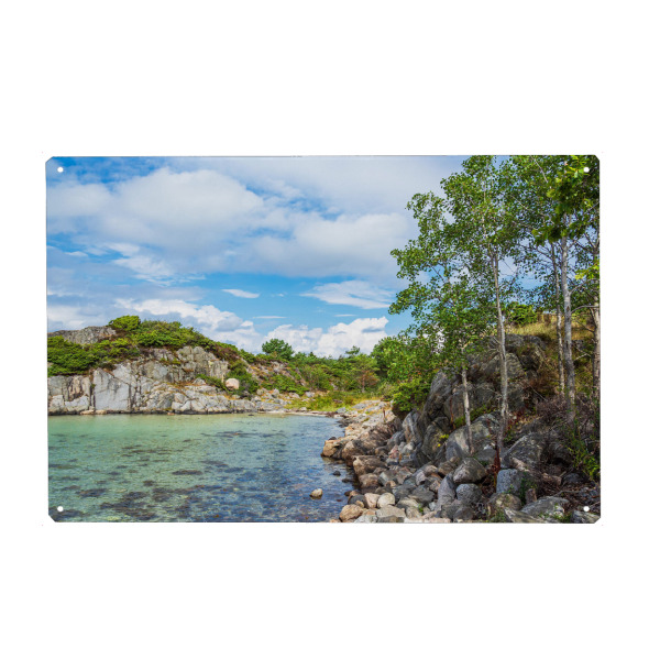 Holzbild "Halbinsel Kalvehageneset" artboxONE - Natur,Reise,Reise / Strand und Meer,Reise / Länder