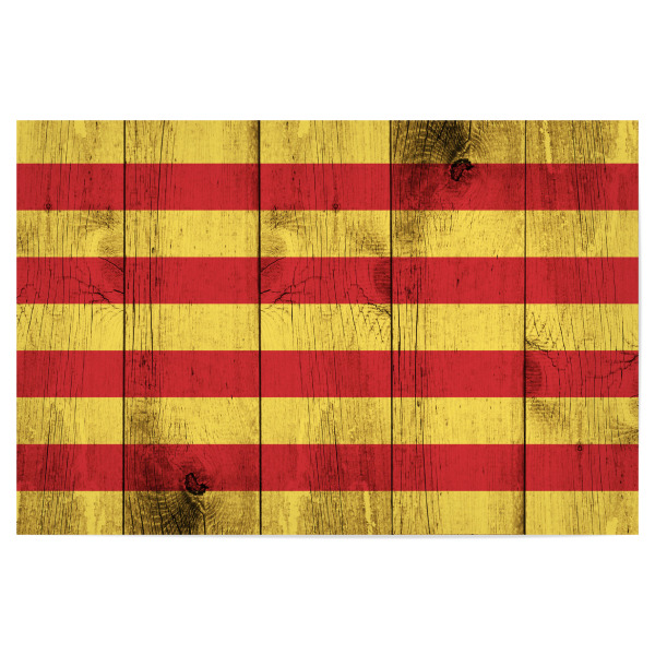Poster 30x20 cm "Katalonien Flagge" artboxONE - Reise - Flagge,Fahne,Grunge,Retro,Katalonien,Spanien,Provinz