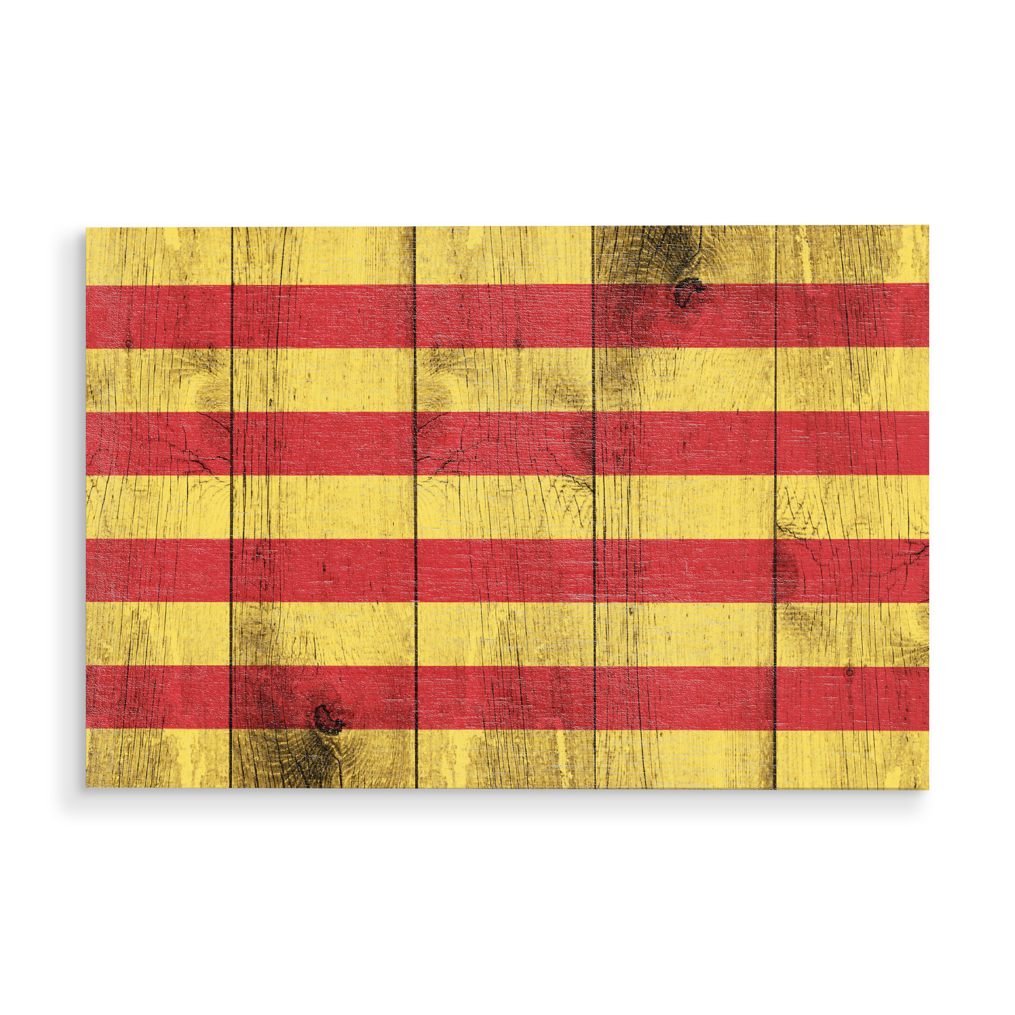 Holzbild "Katalonien Flagge" artboxONE - Reise - Flagge,Fahne,Grunge,Retro,Katalonien,Spanien,Provinz