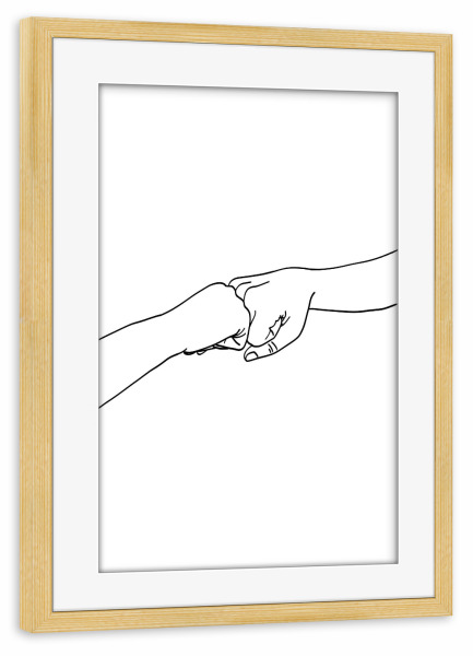 Poster mit Rahmen kiefer "Fist Bumps" artboxONE - Liebe