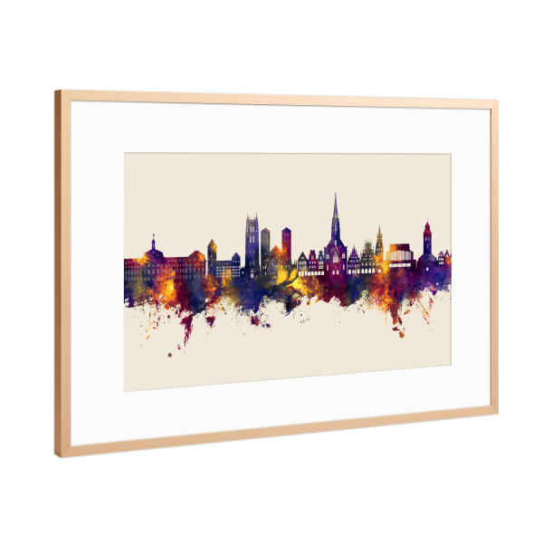Poster mit Rahmen Kupfer "Münster Germany Skyline Autumn" artboxONE - Städte