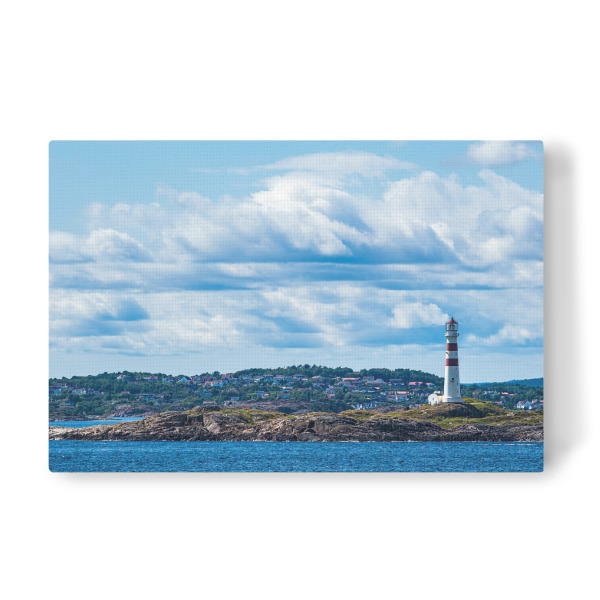 Leinwandbild "Leuchtturm Oksøy Fyr" artboxONE - Natur,Reise,Architektur,Reise / Strand und Meer,Reise / Länder
