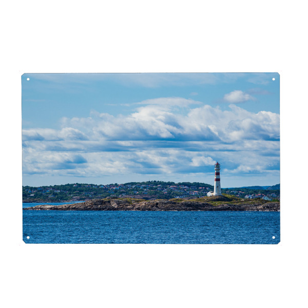 Metall Poster "Leuchtturm Oksøy Fyr" artboxONE - Natur,Reise,Architektur,Reise / Strand und Meer,Reise / Länder