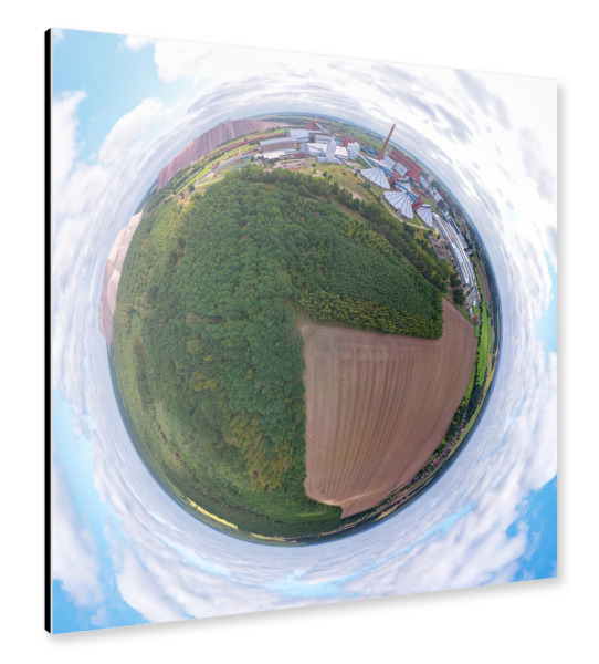 Alu-Dibond "Zielitz - Kalibergwerk aus NW" 30x30 cm artboxONE