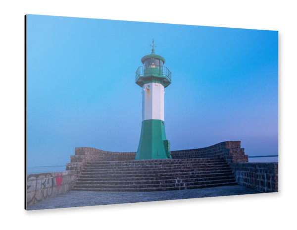 Alu-Dibond "Abends am Leuchtturm von Sassnitz" 30x20 cm artboxONE