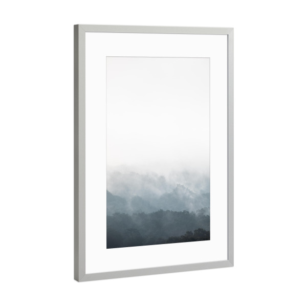 Poster mit Rahmen Silber "Wolkenwald" artboxONE - Natur