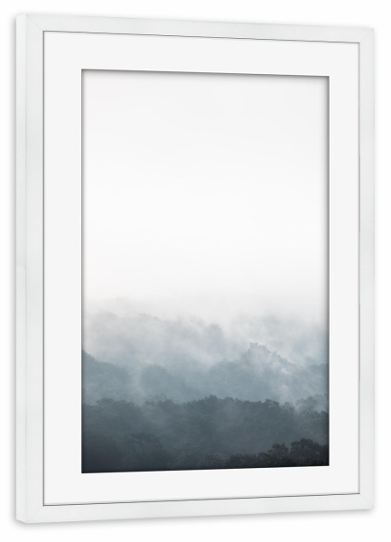 Poster mit Rahmen weiß "Wolkenwald" artboxONE - Natur
