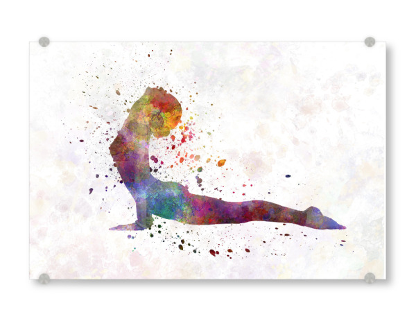 Acrylglasbild "Watercolor yoga-b" artboxONE - Sport - Sport,Sports,Color,Illustration,Watercolor,Yoga,Relaxation,Zen,Bohemian