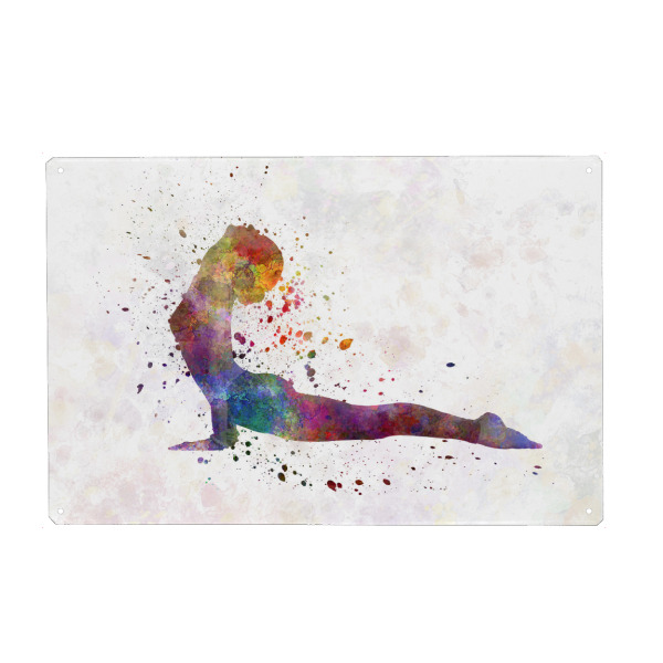 Holzbild "Watercolor yoga-b" artboxONE - Sport - Sport,Sports,Color,Illustration,Watercolor,Yoga,Relaxation,Zen,Bohemian