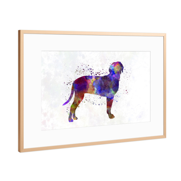 Poster mit Rahmen Kupfer "Austrian Black and Tan Hound" artboxONE - Tiere