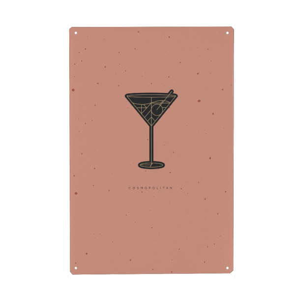 Metall Poster "Art deco cosmopolitan cocktail" artboxONE - Essen & Trinken / Alkohol